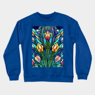 Stained Glass Tulips Crewneck Sweatshirt